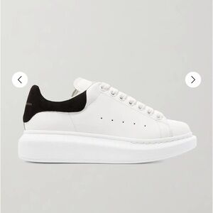 Alexander McQueen White Platform Sneakers with Black Heel Tab